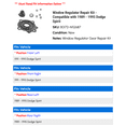 thumbnail image 2 of Window Regulator Repair Kit - Compatible with 1989 - 1995 Dodge Spirit 1990 1991 1992 1993 1994, 2 of 2
