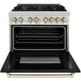 thumbnail image 4 of ZLINE 36 in. Autograph Edition Dual Fuel Range in Stainless Steel with Matte Black Accents (RAZ-36-MB), 4 of 7