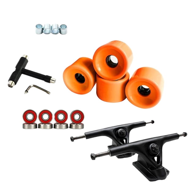 jinwen Support de Pont pour Camions de Planche à Roulettes 7 Pieds', Roulements ABEC-11, Pièce de Roues, Résistant à l'Usure, Orange