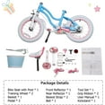 thumbnail image 5 of Royalbaby Girls Kids Bike Star girl 16 In. Bicycle Basket Training Wheels Kickstand Blue Child's Cycle, 5 of 7
