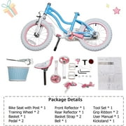 RoyalBaby Stargirl Kids Bike 14 Inch Girls Bicycle for Children with Kickstand Basket Rose Pink