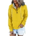 thumbnail image 1 of Timegard Womens Sweatshirts Button Hoodies Long Sleeve Drop Shoulder Pullover Fall Winter Loose Comfy Top, 1 of 5