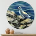 thumbnail image 2 of Designart 'Portrait of Seagull Birds By The Sea' Nautical & Coastal Circle Metal Wall Art 23x23 - Disc of 23, 2 of 5
