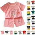 thumbnail image 4 of GEZHEN Girls Boys Summer Cartoon Printing Short Sleeve Shorts Two PC Set Relaxed Fit Casual Outfits, 4 of 4