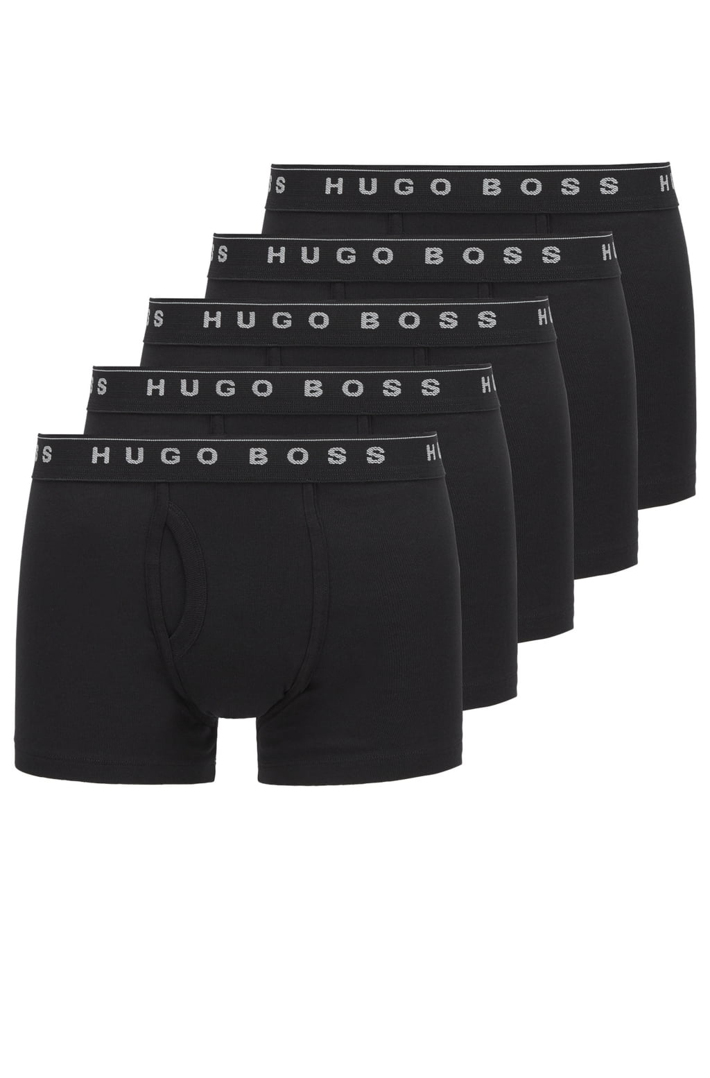 Boss Men's Five-pack of logo-waistband trunks in cotton