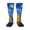 thumbnail image 2 of Lsque Whimsical Sunflowers Night Sky Printed Crew Socks Men's Women's LightWeight Thin Casual Calf Socks ,Knee High Socks,Cotton Socks, 2 of 9