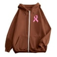 thumbnail image 5 of Women's Zip-Up Hoodie Pullover, Long Sleeve Cancer Awareness Sweatshirt with Pocket & Drawstring, Plus Size Casual Athletic Comfort Hooded Sweatshirt for Everyday Wear, 5 of 6