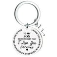 thumbnail image 1 of Llaveros para mujer, llavero de billetera, llavero de auto, llavero DIY para mi hijo, llavero de acero inoxidable con apellido de 26 letras, 2,5 cm, decoraciones de moda, 1 of 4