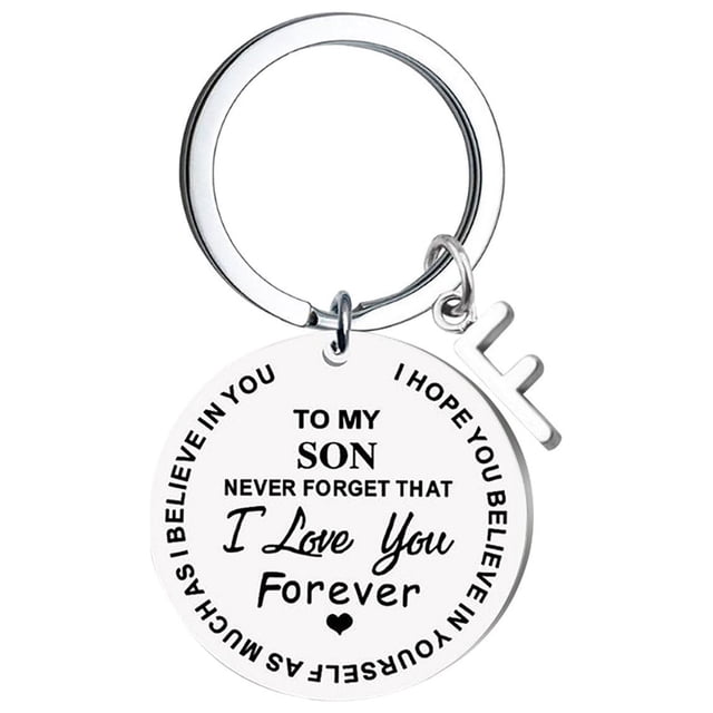 Llaveros para mujer, llavero de billetera, llavero de auto, llavero DIY para mi hijo, llavero de acero inoxidable con apellido de 26 letras, 2,5 cm, decoraciones de moda