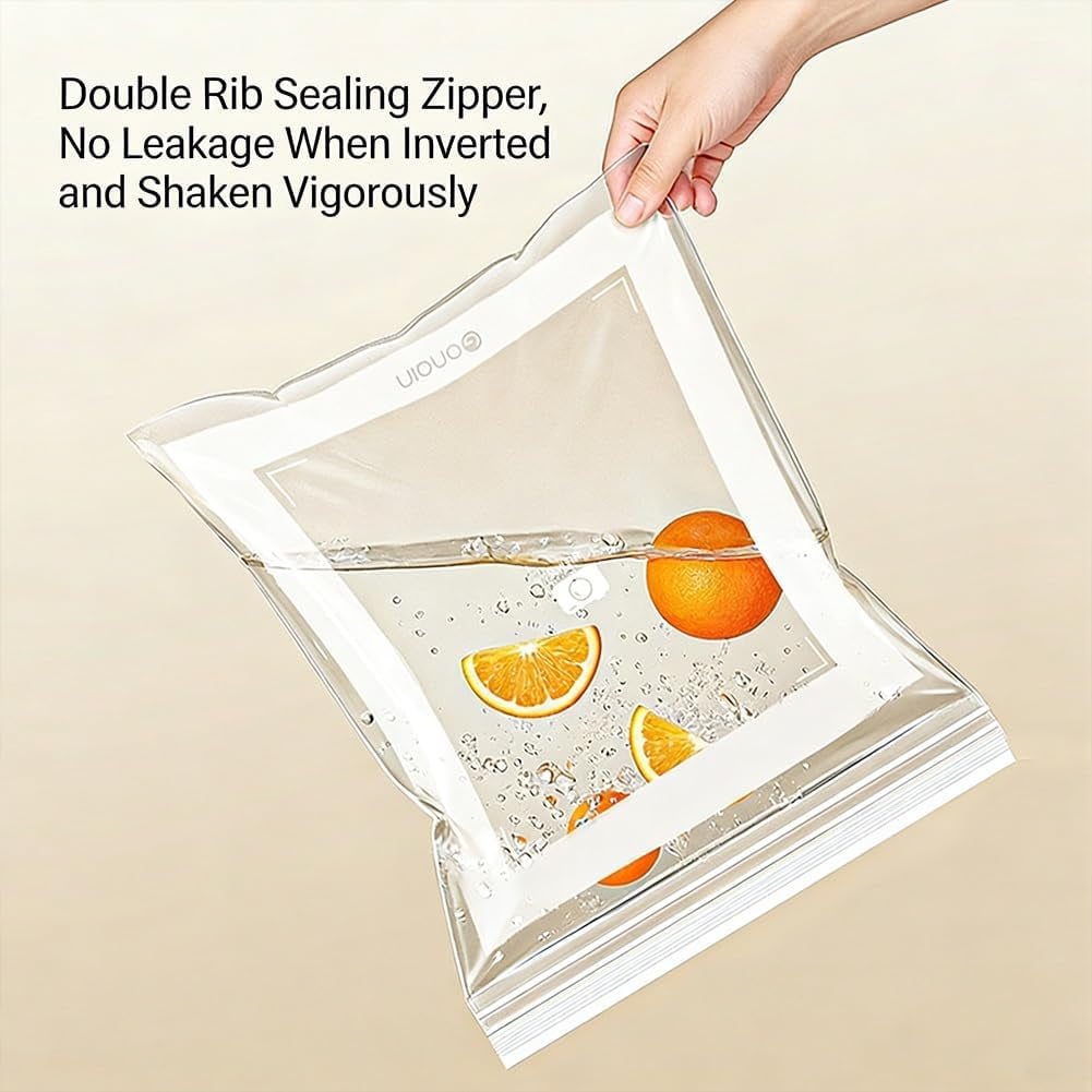Food Grade Fresh-Keeping Bags, Reusable Slider Freezer Long Sealed Bag, Fridge Covers for Vegetables and Meat Bags, Plastic Produce Bag, Food Storage Bages for Fruit Vegetable Kitchen