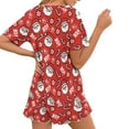 thumbnail image 2 of Jeiento Christmas Pajamas for Women Xmas Pajama Sets Santa Claus Sleepwear with Pockets Short Sleeve Shirts and Pants Candy Cane 2 PCS Soft Summer Nightwear, Red, Size S, 2 of 7