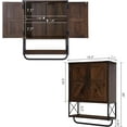 thumbnail image 3 of Farmhouse Medicine Cabinet with 2 Barn Door,Wood Wall Mounted Storage Cabinet with Adjustable Shelf and Towel Bar, 3-Tier Bathroom Cabinet for Bathroom, Living Room(Dark Walnut, Medium), 3 of 9