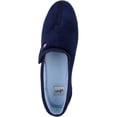 thumbnail image 6 of ABSOLUTE FOOTWEAR Womens Velour Style Slippers/Indoor Shoes with Ripper Fastening - Navy - US 9, 6 of 7