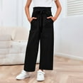 thumbnail image 5 of Bnwani Girls Black Pants Lace Up High Waist Pant Lightweight Pockets Casual Loose Long Trousers Size 4-13, 5 of 7