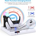thumbnail image 2 of Vertical Stand for PS5 with Cooling Fan and Controller Charging Station, Charging Stand for PSVR, Game Storage Organizer Remote Control Slot, 2 of 7