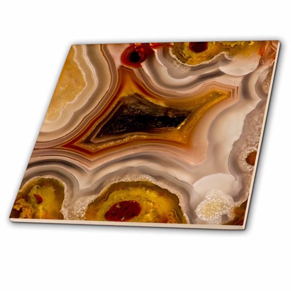 3dRose, Banded Mexican Agate, 8 Inch Ceramic Tile