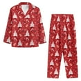 thumbnail image 3 of Yuyamidu Candy Canes Nightwear for Men Button Down Sleepwear Pajama Set Size 3XL Xmas Tree Long Sleeve Loungewear Set of 2 Red Christmas Nightclothes Top and Pants, 3 of 6