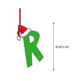 thumbnail image 2 of JeashCHAT 26 Initial Letter Christmas Ornaments, Green Personalized Christmas Initial with Red Santa Hat Acrylic Hanging Pendant Christmas Stockings Xmas Gifts Tags Christmas Tree Decoration, 2 of 2