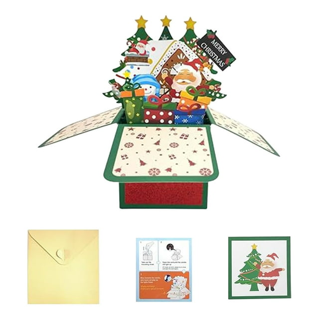 Christmas Card Up Christmas Tree With Lights And Music Greeting Card Christmas Tree Up Christmas Card LED Light Christmas Card