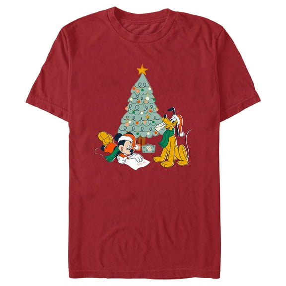 Men's Mickey & Friends Letter for Santa  Graphic Tee Cardinal 3X Large