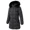Black, variant on Women's Long Winter Coats Thicken Fleece Lined Parka Down Puffer Jacket With Faux Fur Detachable Hood, Black L