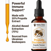 Bee Propolis Liquid Extract Tincture 20% – 2 fl oz (60 mL), 70% Alcohol, Amber Glass Dropper