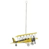 DecMode Yellow Metal Airplane Wall Decor with Chain Hanger