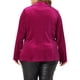 thumbnail image 3 of GRACE & GRANDEUR Blazer Peplum de Talla Grande para Mujeres de Manga Larga con Botón y Solapa Notch de Terciopelo 3X Rosa Fucsia, 3 of 6