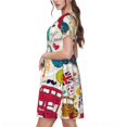 thumbnail image 2 of Disketp London Symbols para Vestido de Manga Corta para Mujeres, Vestidos de Verano para Mujeres, Casual y Holgado para la Playa, 2 of 6