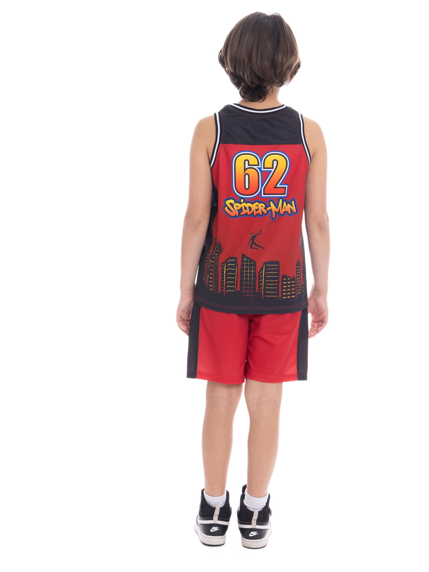 Spider-Man Boys Character Graphic Basketball Jersey and Shorts Set, 2-Piece, Sizes 4-12