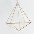 thumbnail image 1 of GLFILL Hanging Flower Pot Swing Flower Basket Tillandsia Air Plant Flower Pot Holder Decorative Triangular Metal Frame Freestanding Imitation Gold, 1 of 6