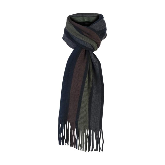 Giovanni Cassini - Mens Italian Inspired Warm Knitted Striped Winter Scarf One Size