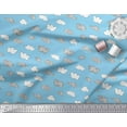 thumbnail image 2 of Soimoi Blue Cotton Poplin Fabric Cloud Nature Fabric Prints By Yard 56 Inch Wide, 2 of 3