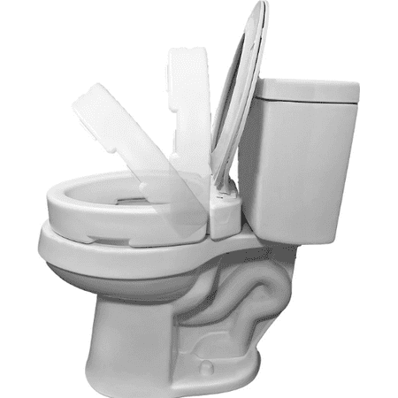 Carex Hinged Toilet Seat Riser, Adjustable, Adds 3.5 in Height, White, 300 lb Limit