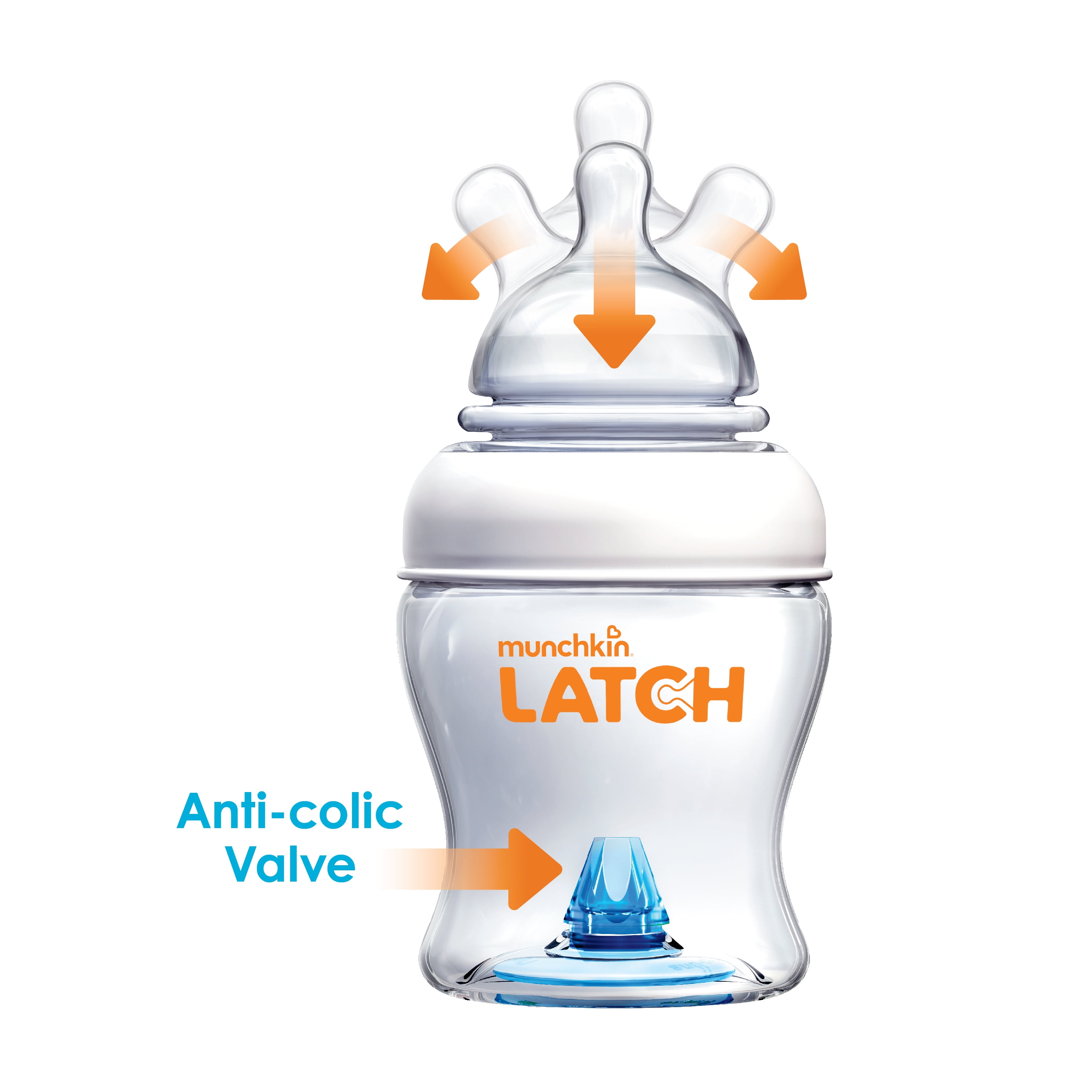 3 Pack Munchkin Latch Anti Colic 240ml 0m Baby Feeding Bottles Set 