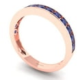 thumbnail image 2 of 0.39 ctw Wedding Band for Women - 18K Rose Gold Simulated Tanzanite Stackable Eternity Ring, 2 of 6