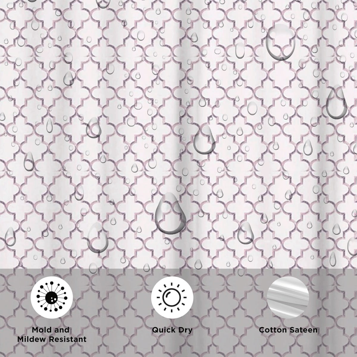 Ogee Purple Elsa Water Repellent Shower Curtain 72"X72", Free 12-Piece Shower Curtain Rings