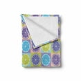 thumbnail image 2 of Abstract Soft Flannel Fleece Throw Blanket, Seamless Pattern with Citrus Like Lemon Lime Tangerine Orange Print, Cozy Plush for Indoor and Outdoor Use, 50" x 60", Pale Green and Violet, by Ambesonne, 2 of 6