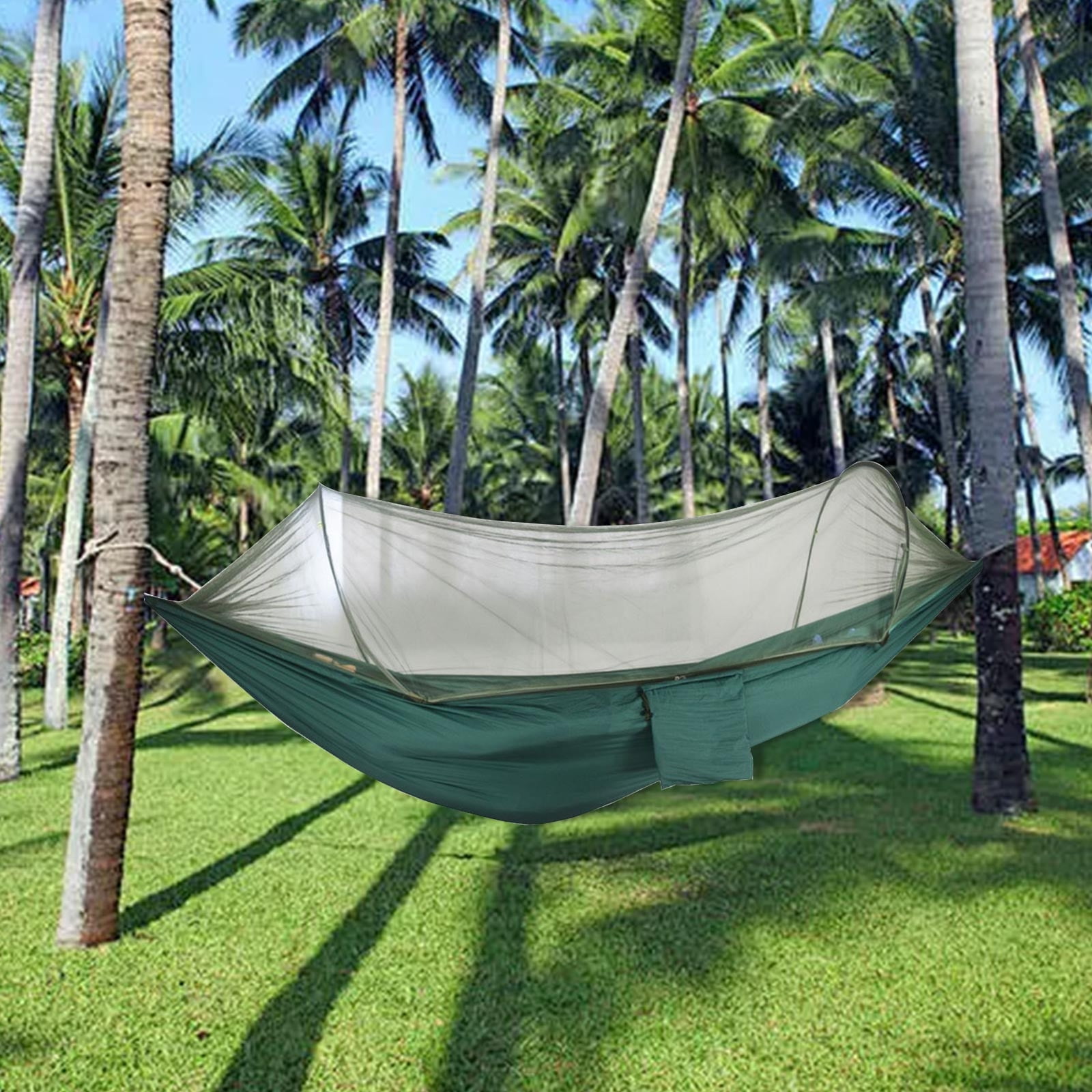 Ranliy Camping Hammock with Mosquito Net, Lightweight Hanging Hammocks Tree Straps Swing Hammock Bed for Outdoor Backpacking Backyard Hiking