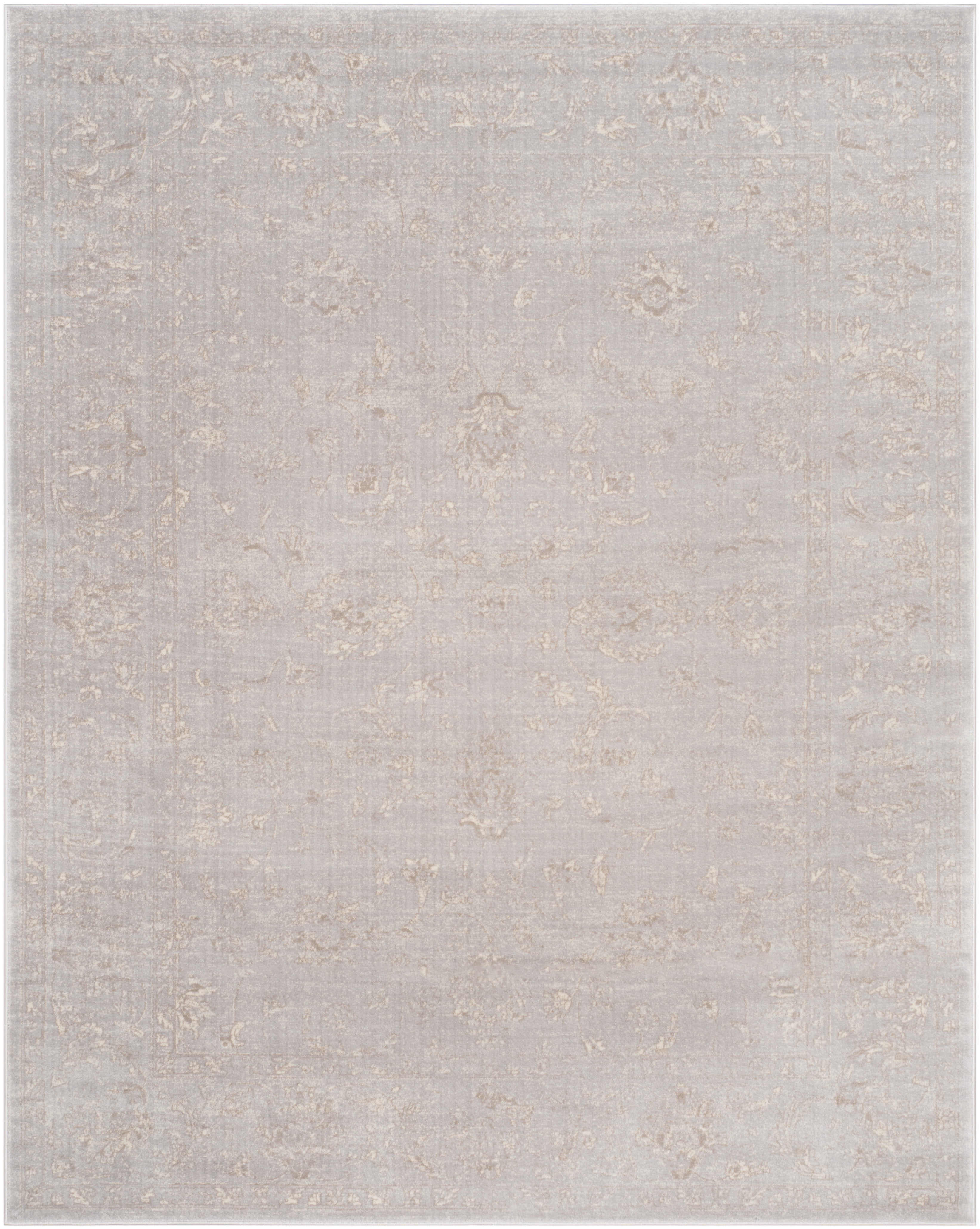SAFAVIEH Carnegie Samantha Oriental Area Rug, Light Gray/Cream, 9' x 12'
