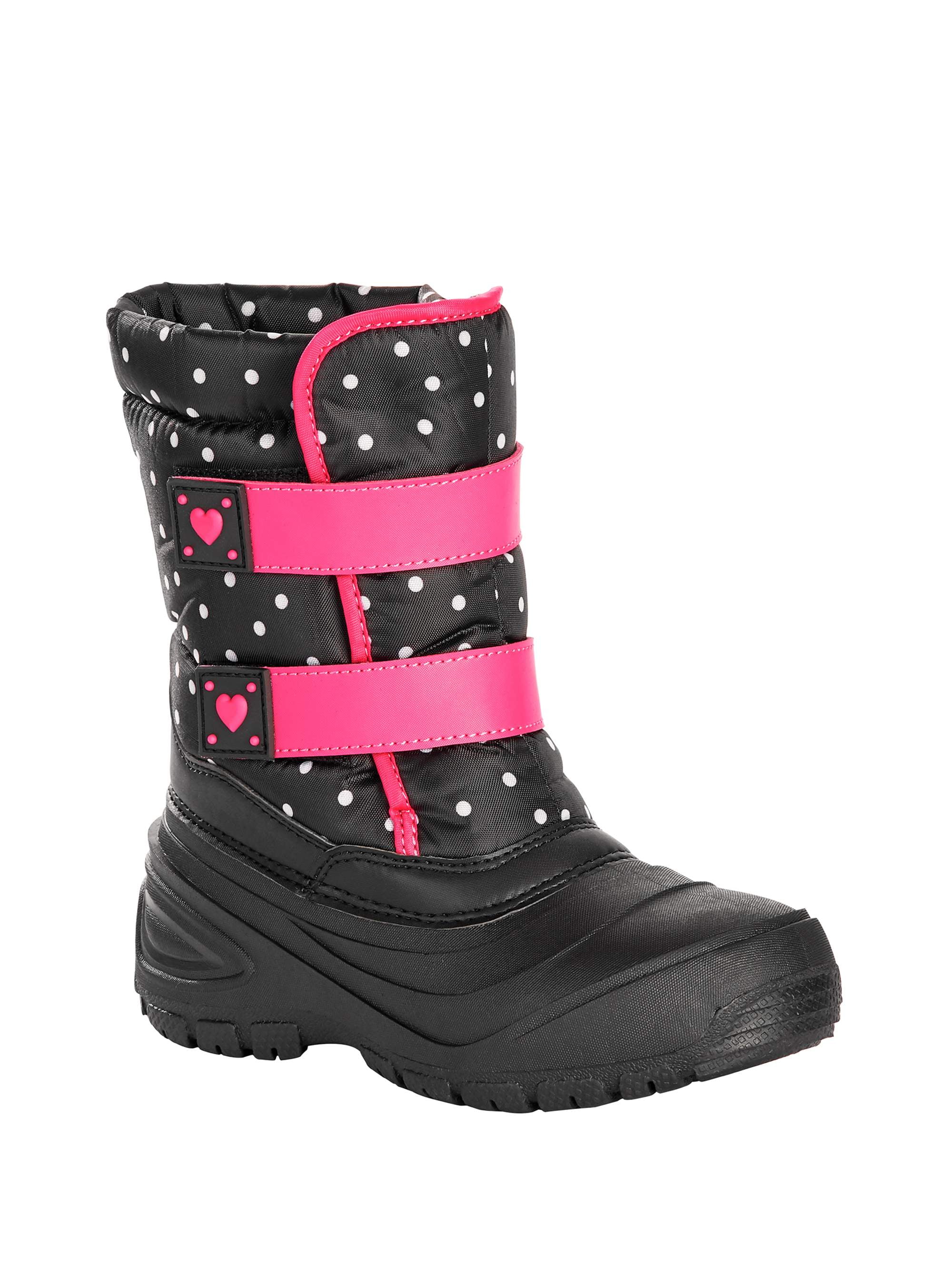 Wonder Nation Toddler Girls? Polka Dot Two-Strap Snow Boots - Walmart.com