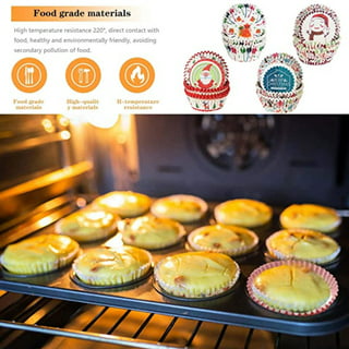 Fairnull 100Pcs Cake Cups Grease-Proof Heat Resistant Aluminum Foil Cupcake  Liners Wrappers Baking Supplies