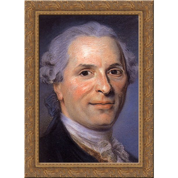 Jean 24x18 Gold Ornate Wood Framed Canvas Art by Maurice Quentin de La Tour