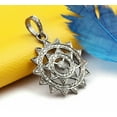 thumbnail image 2 of Sunburst Pendant Pave Diamond 925 Silver Vintage Style Diamond Pendant Charm., 2 of 2