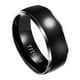 thumbnail image 1 of ZHAOCHENG Anillo de 8 mm para hombre con letras pulidas en negro, aspecto moderno y atractivo, anillo para boda, 1 of 5