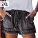 thumbnail image 5 of Pantalones cortos de mezclilla Minnieouse para mujer con cordón elástico Gris oscuro XXL, 5 of 5