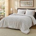 thumbnail image 2 of Regency Heights Waffle Weave Duvet Cover Set King/Cal King Size, Breathable Duvet Cover Set for All Season, 3-Piece Textured Bedding Set with Pillow Shams, White/Multi Color, 2 of 7