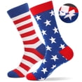 thumbnail image 2 of Bxsruta Men‘s Independence Day Novelty Socks Comfortable Breathable Mid Length Crew Socks for Daily Wear, 2 of 8