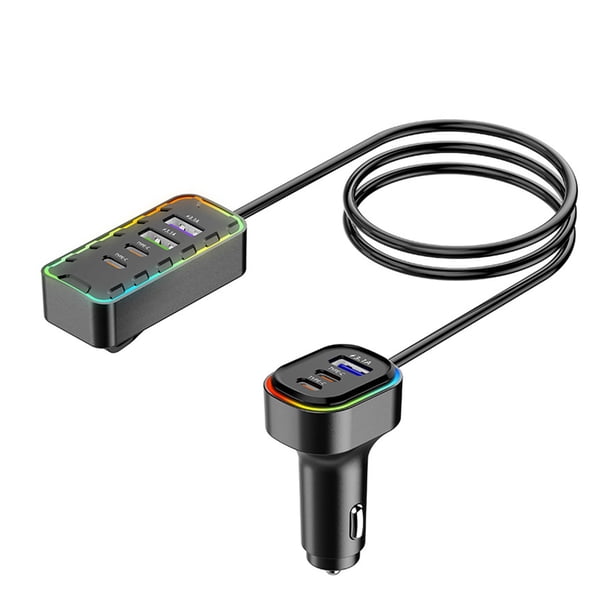 Cargador de coche USB C Scienceny 7 puertos adaptador de Cargador de viaje familiar carga súper rápida