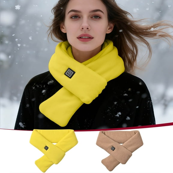 RKSTN USB Charging Heating Scarf Neck Warmer Cold-Proof Electric Heated Neck Warmer Yellow